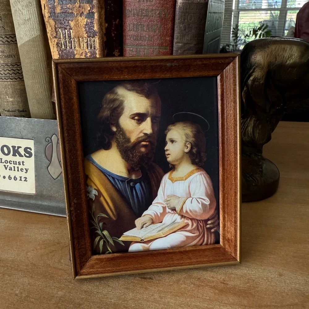 SOLD vintage religious picture in wood frame - Picture 4 of 8
